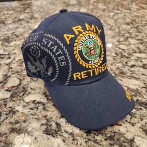 TOP HEADWEAR Mens Retired Military Veteran Hat - Adjustable Hook & Loop Baseball